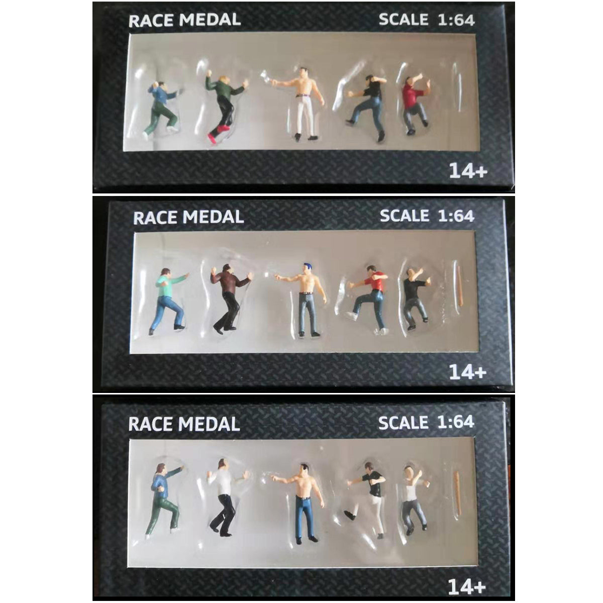 race medaille 1:64 schaalfiguren diorama outdoor fighting baseball bat scene character model