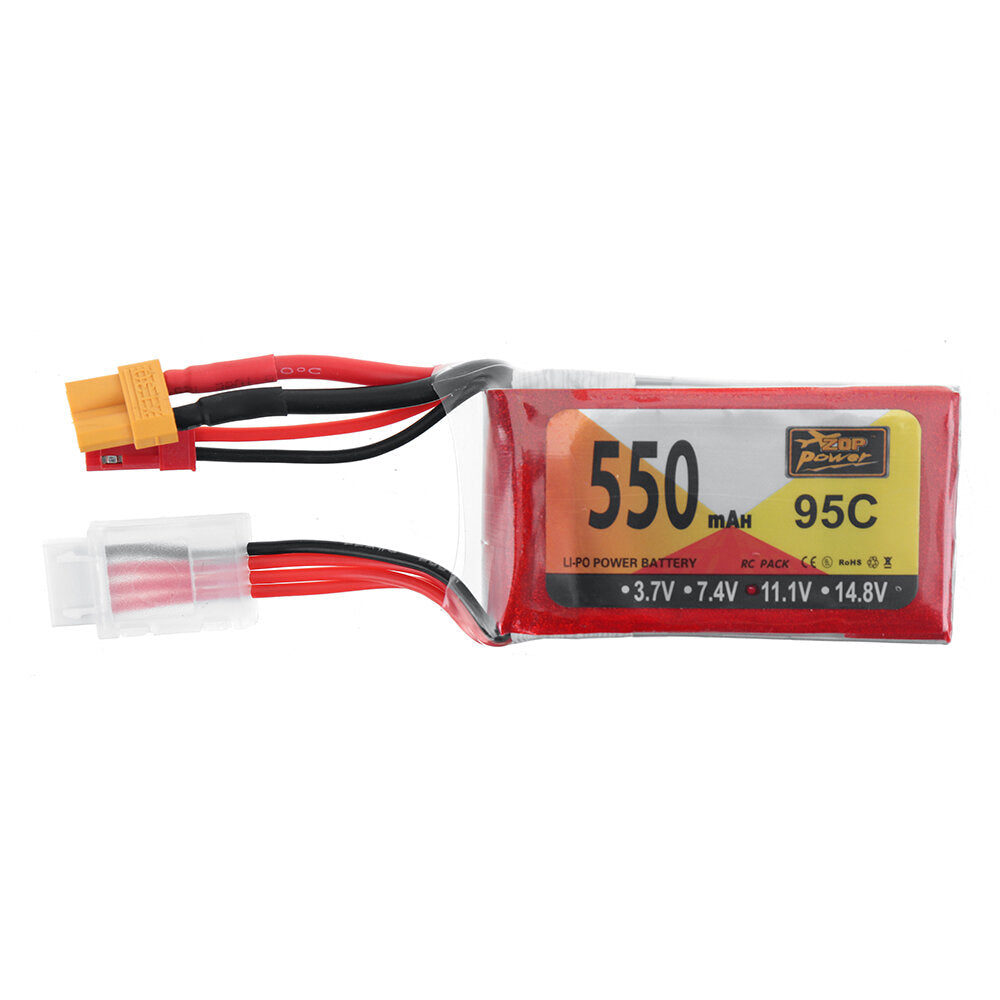 zop power 11.1v 550mah 95c 3s lipo-batterij xt30 stekker voor rc drone