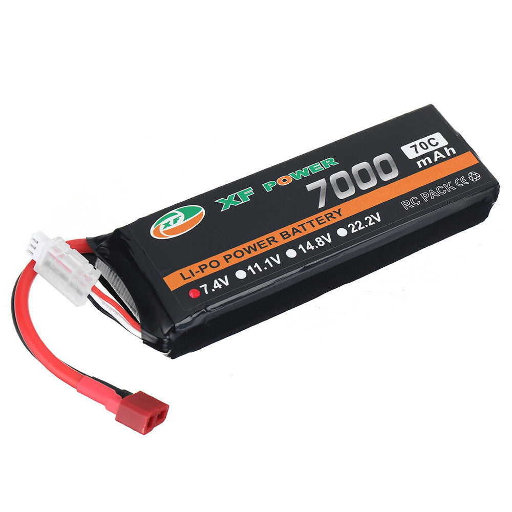 xf power 7.4v 7000mah 70c 2s lipo batterij t deans plug voor rc drone