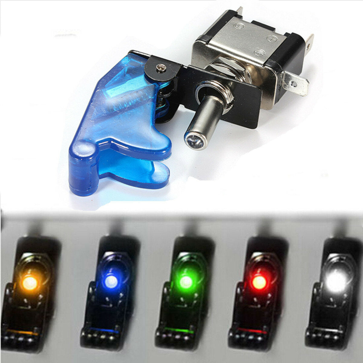 auto spst toggle rocker switch control led-indicatielampje 12v 20a aan / uit-schakelaar met deksel