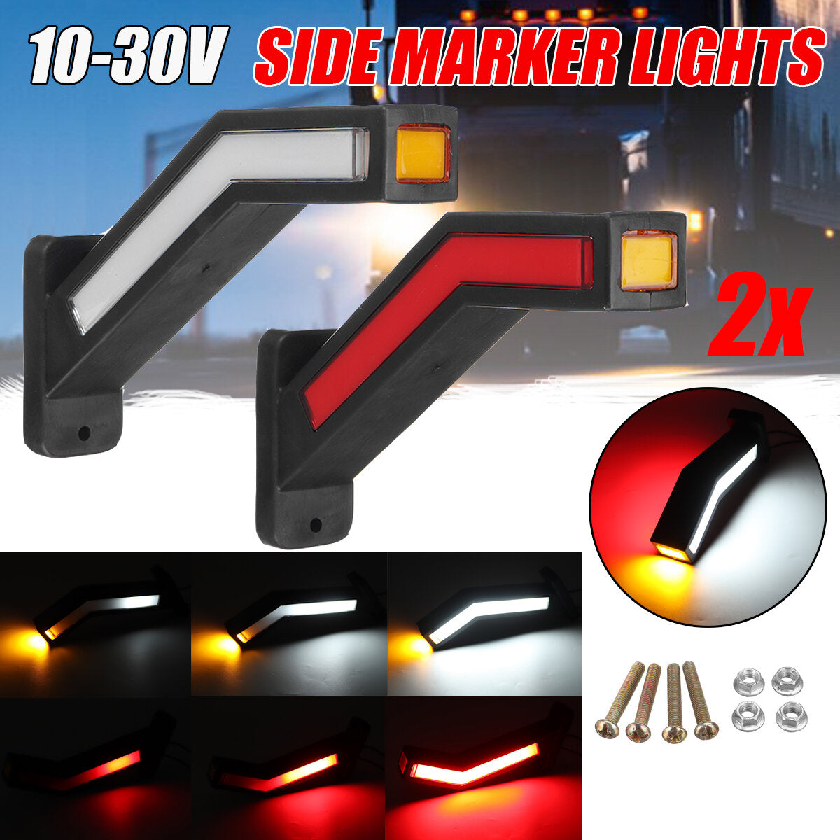 12v-24v 10-30v led side positie marker outline lights recovery indicator voor truck vrachtwagen trailer graafmachine: