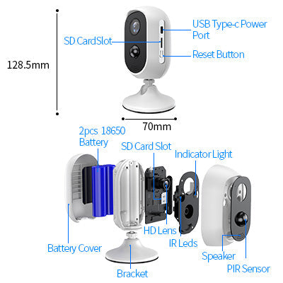 hiseeu wk-2c30tz 2mp wifi ip batterij luchtcamera zonnepaneel zonder oplaadbare draad bewijs dwaterdicht water pyr alarm draadloze suite