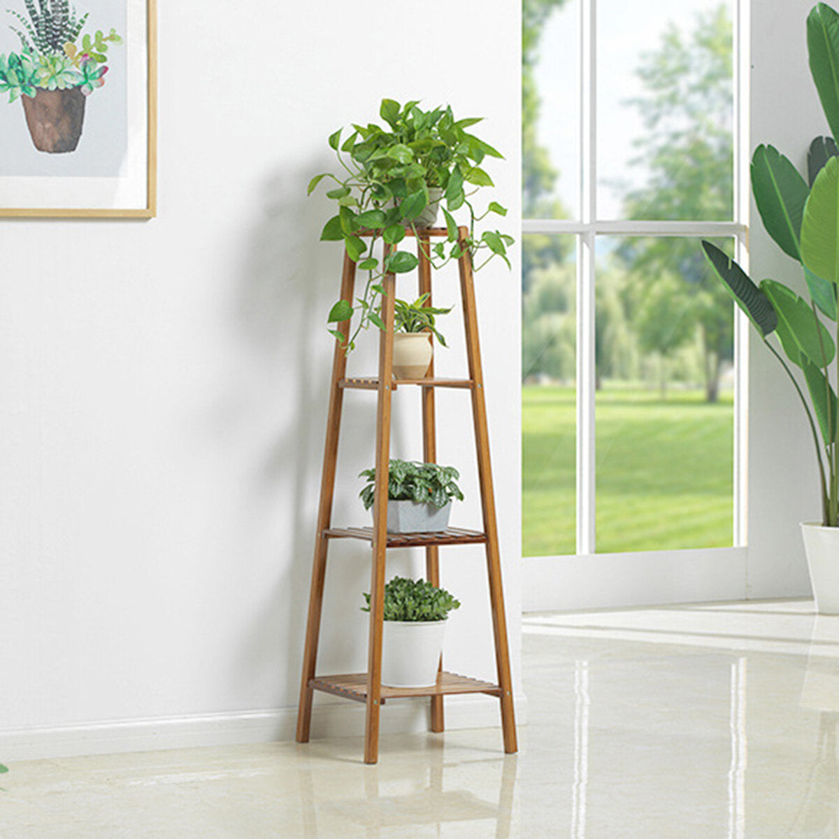 2/3/4 tiers ladder plant stand bloempot houten opbergrek plank houder home office garden decor