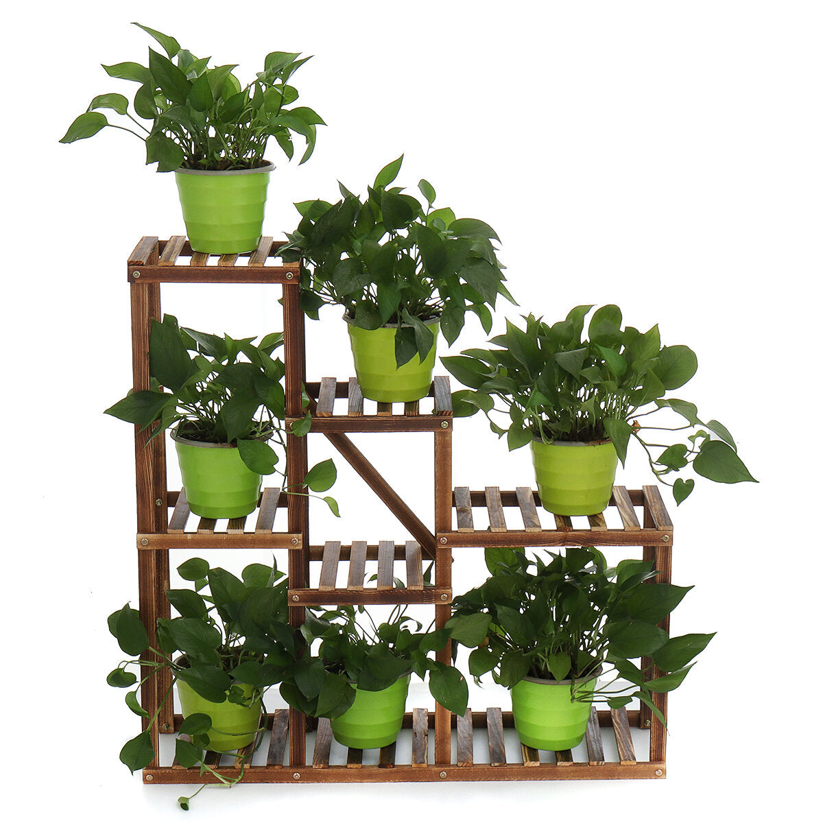 5 lagen premium houten plant stand multifunctioneel opbergrek display bloempot