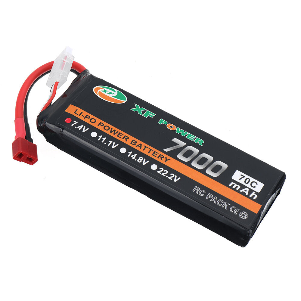 xf power 7.4v 7000mah 70c 2s lipo batterij t deans plug voor rc drone