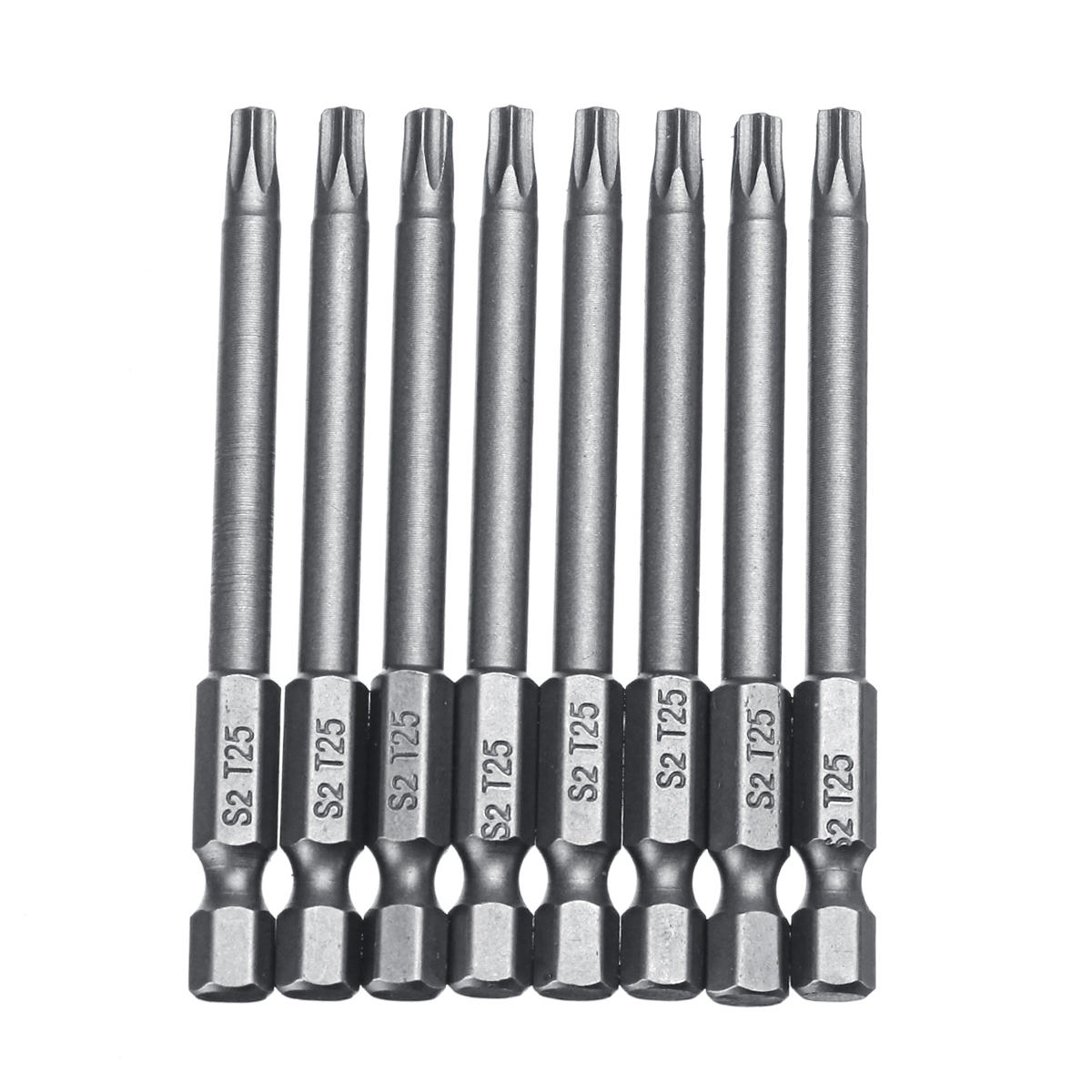 10 stuks tt6-tt40 torx schroevendraaier bit 75mm hex shank power boor schroevendraaier bits set: