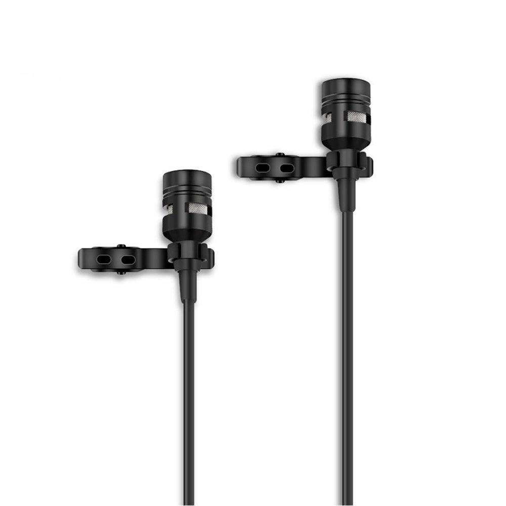 double head live interview microfoon met 3.5 mm plug 1.5 m kabel voor dji osmo pocket gimbal android ios smartphone