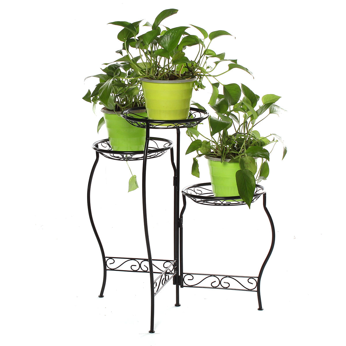 metalen bloempotstandaard 3 niveaus afgeronde plantenhouder indoor outdoor flower plant stand display rek voor home garden patio