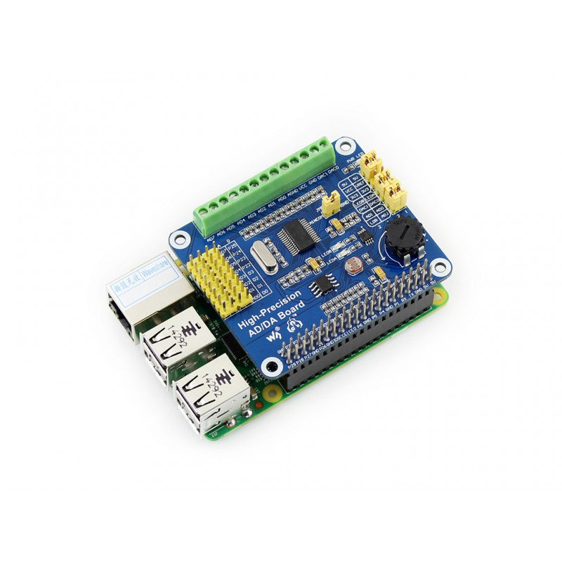 zeer nauwkeurige ads1256 dac8552 ad/da board voor raspberry pi