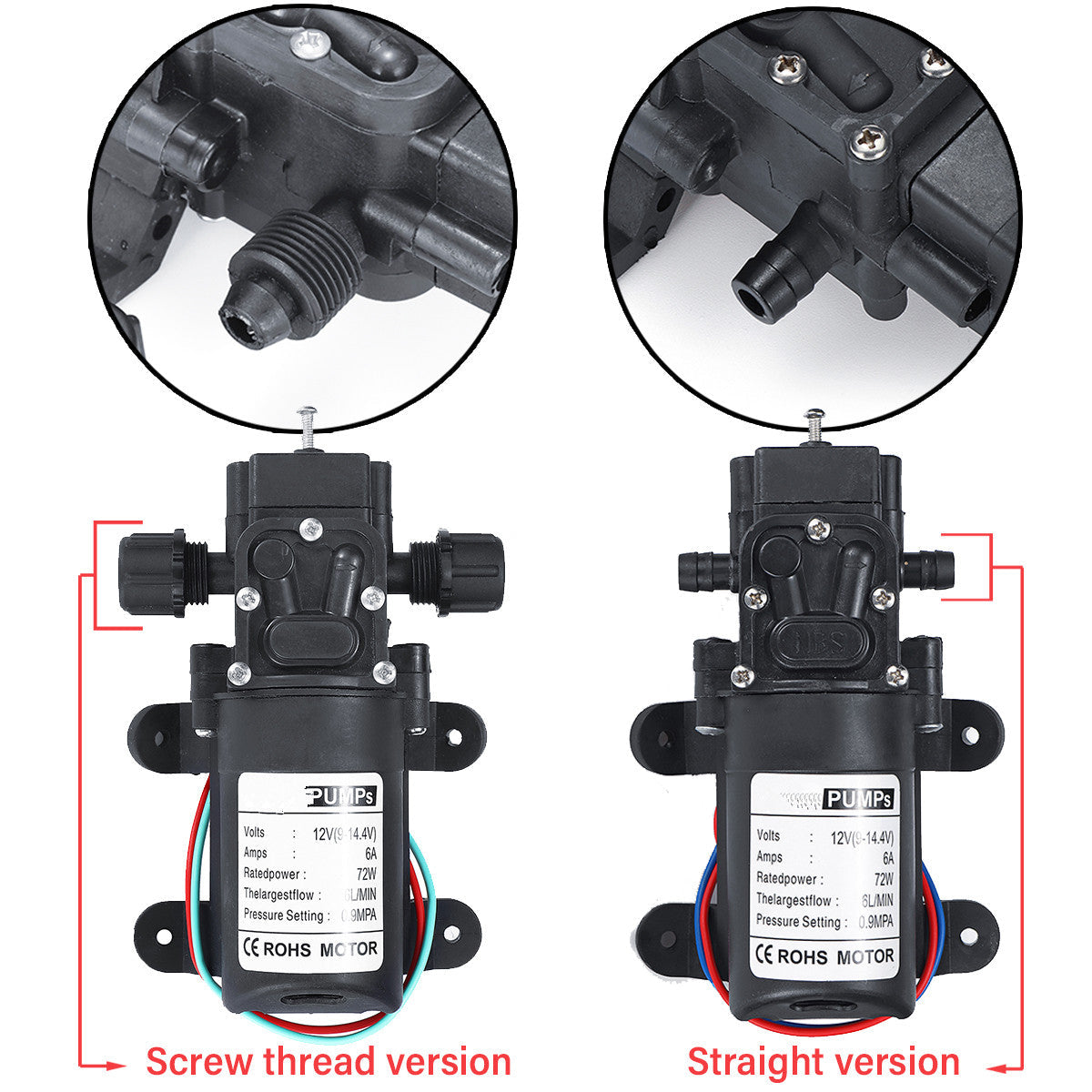 70w 6lpm 130psi diafragma reflux hoge mini druk waterpomp automatische schakelaar