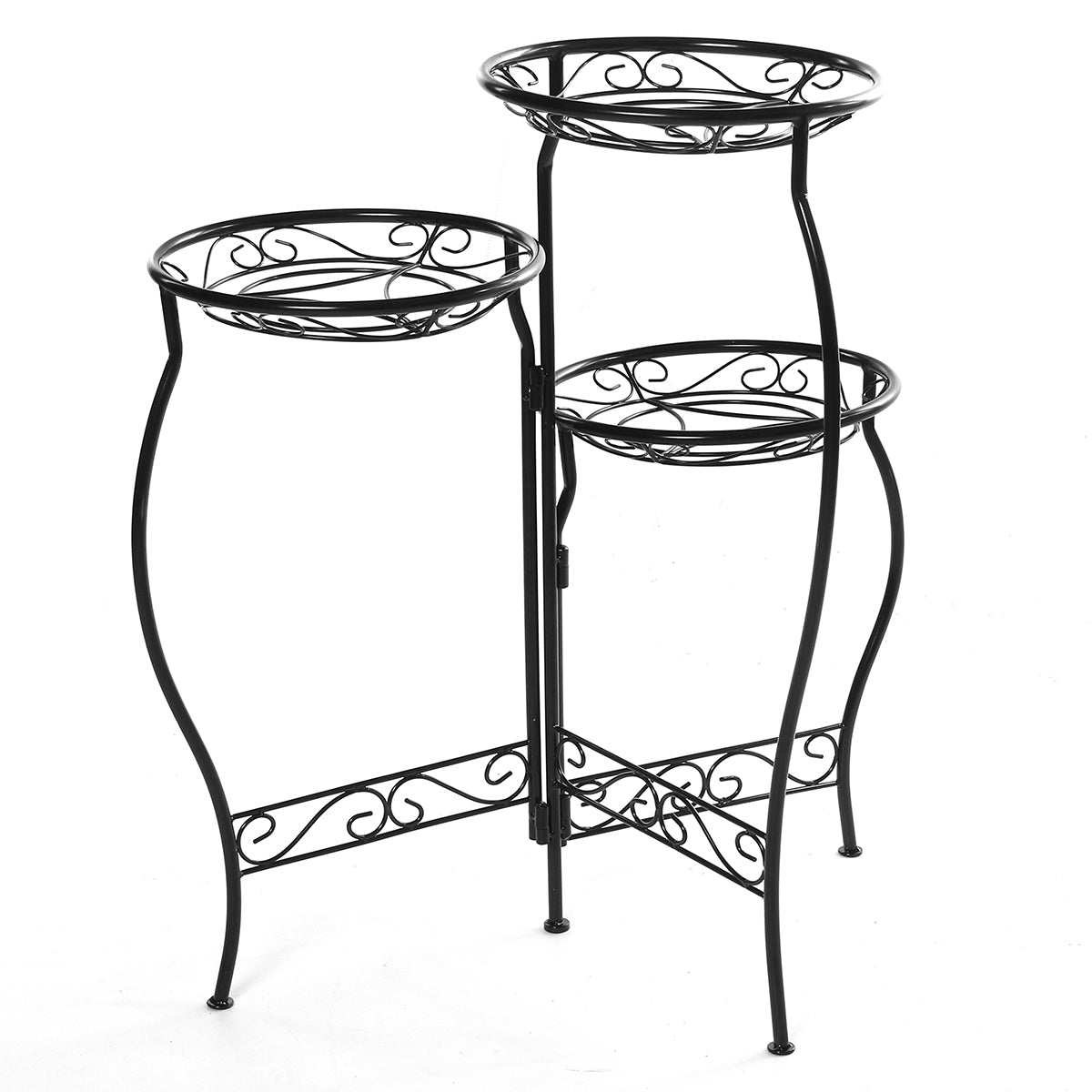 metalen bloempotstandaard 3 niveaus afgeronde plantenhouder indoor outdoor flower plant stand display rek voor home garden patio