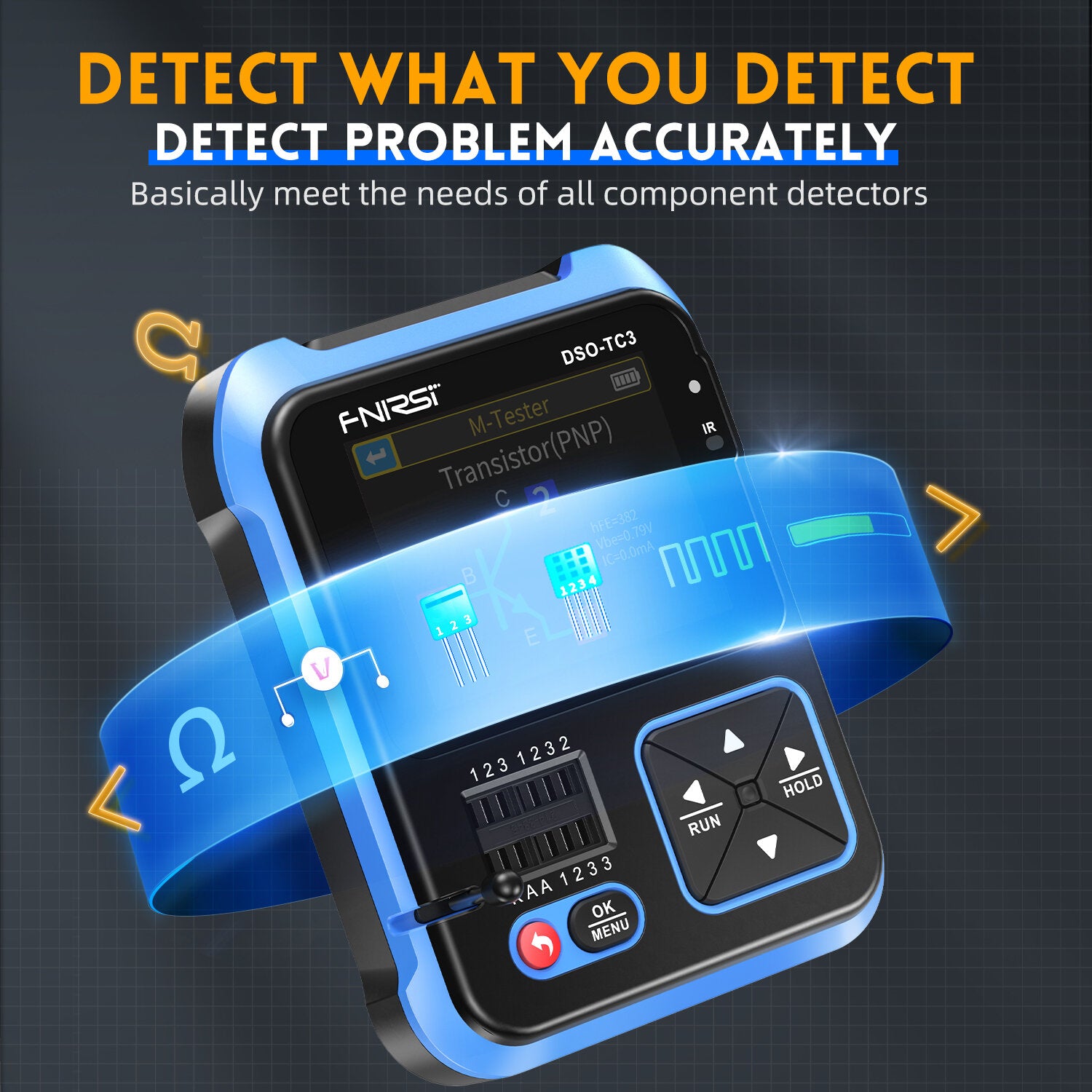 fnirsi dso-tc3 digitale oscilloscoop transistor tester functie signaal generator 3 in 1 multifunctionele elektronische component tester