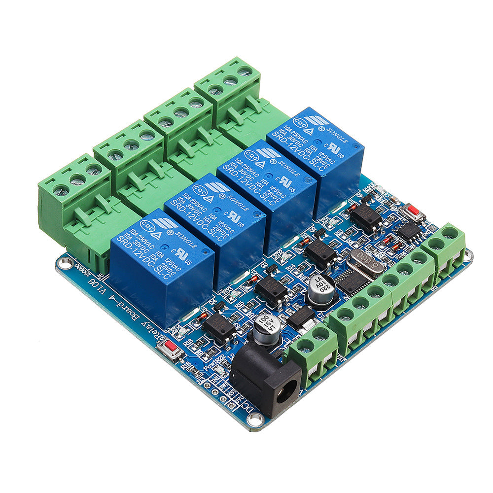 modbus rtu 4-kanaals relais module 4ch input optocoupler isolatie rs485 mcu