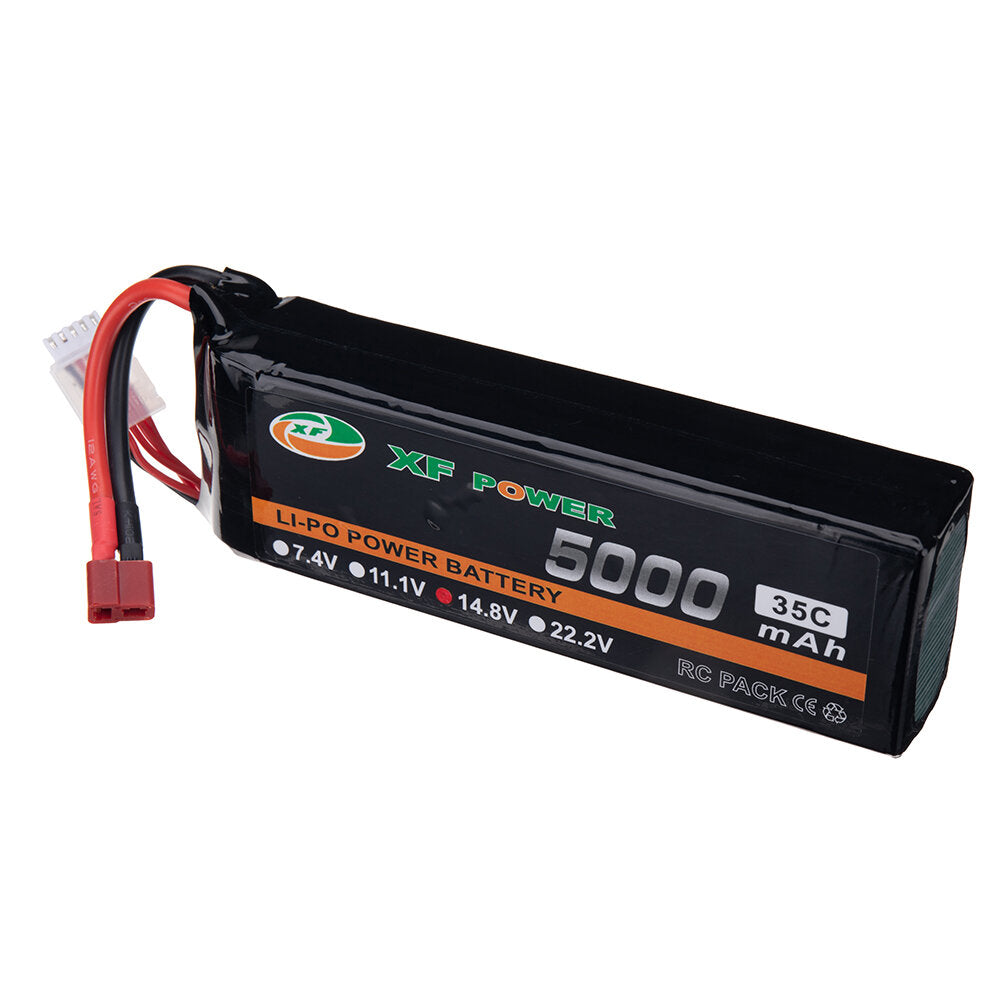 xf power 14.8v 5000mah 35c 4s lipo batterij t deans plug met xt60 adapter plug voor rc drone