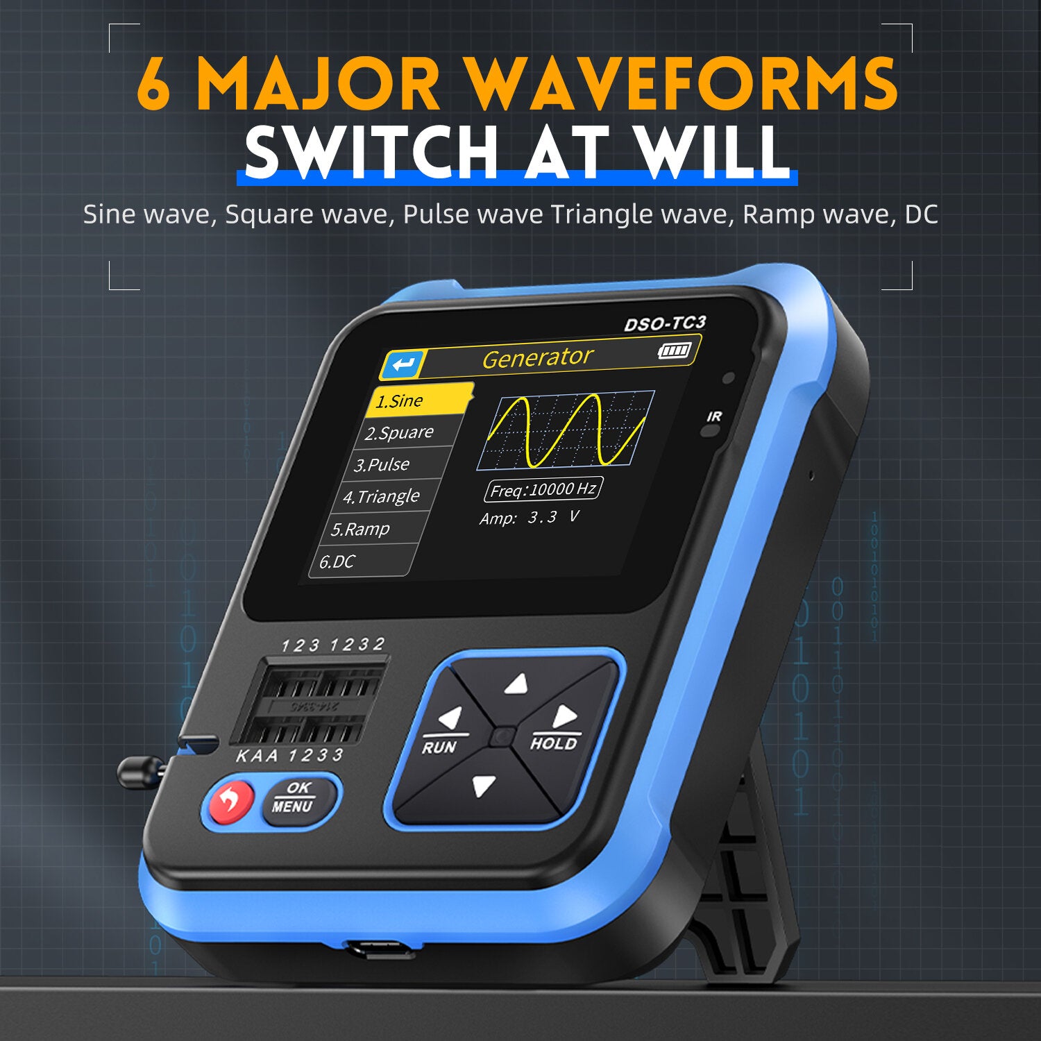 fnirsi dso-tc3 digitale oscilloscoop transistor tester functie signaal generator 3 in 1 multifunctionele elektronische component tester