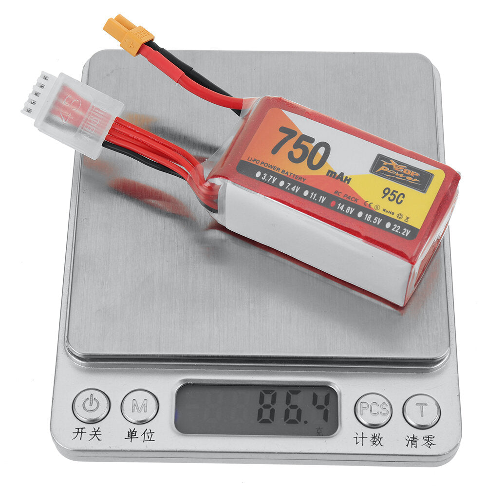 zop power 14.8v 750mah 95c 4s lipo-batterij xt30 stekker voor rc drone