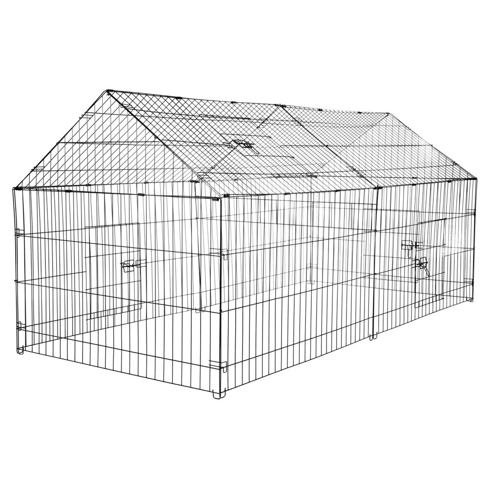 pawgiant kippenhok run cage upgrade 86.6 × 40 × 38 metalen kip hek pen huisdier box behuizingen met bescherming cover & grond nagel. kooi binnen buiten tuin voor kleine dieren kat kip eend konijn