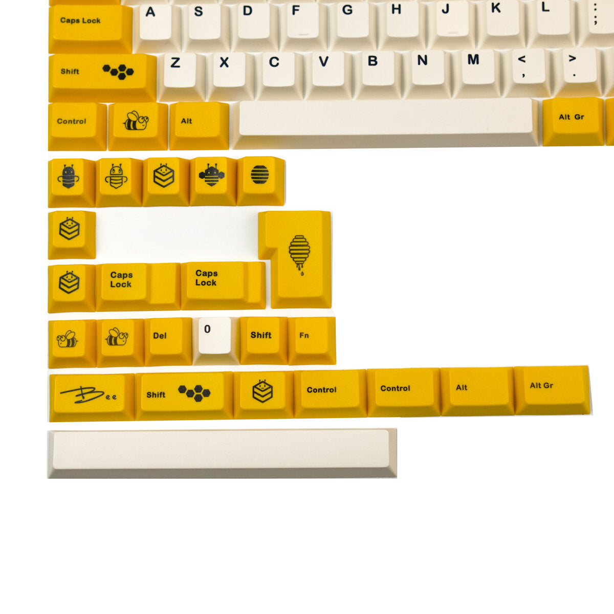 128 toetsen bee pbt keycap set cherry profile sublimation custom keycaps voor mechanische toetsenborden