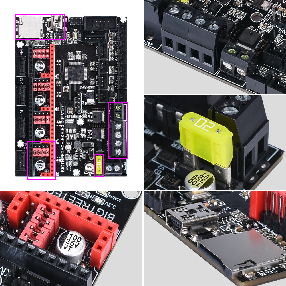 bigtreetech skr e3 dip v1.1 control board 32 bit 3d-printer moederbord voor ender-3 pro vs cheetah v1.1 mini e3