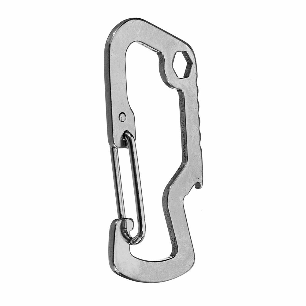 mini gehoornde haai d-vorm flesopener slot snel hangend roestvrij staal multifunctioneel edc-gereedschap