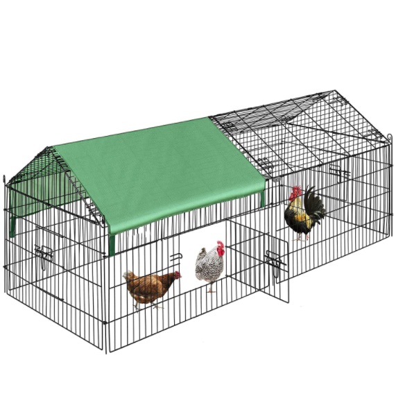 pawgiant kippenhok run cage upgrade 86.6 × 40 × 38 metalen kip hek pen huisdier box behuizingen met bescherming cover & grond nagel. kooi binnen buiten tuin voor kleine dieren kat kip eend konijn