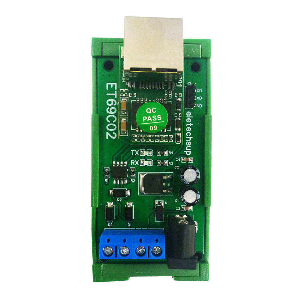 et69c02 dc 12v rs485 modbus rtu tcp naar ethernet netwerk udp tcp client server mqtt omvormer seriële poort server voor plc ptz camera