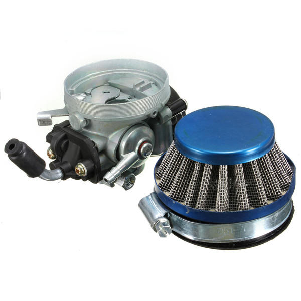 carburator + luchtfilter voor 49cc 50cc 60 66 80cc 2 stroke motorfiets