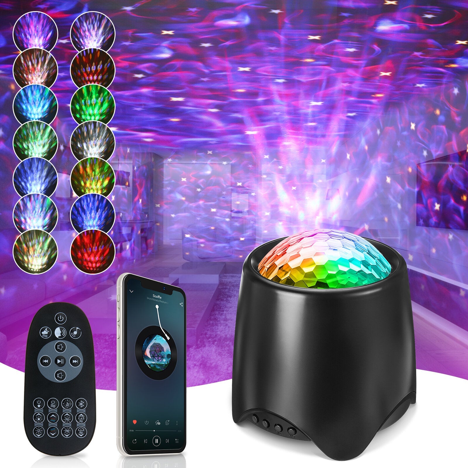 usb rgb led galaxy projector light starry sky ocean music nachtlampje met afstandsbediening