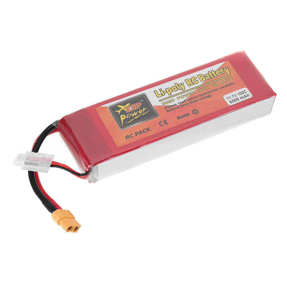 zop power 11.1v 6000mah 100c 3s lipo-batterij xt60-stekker voor rc drone