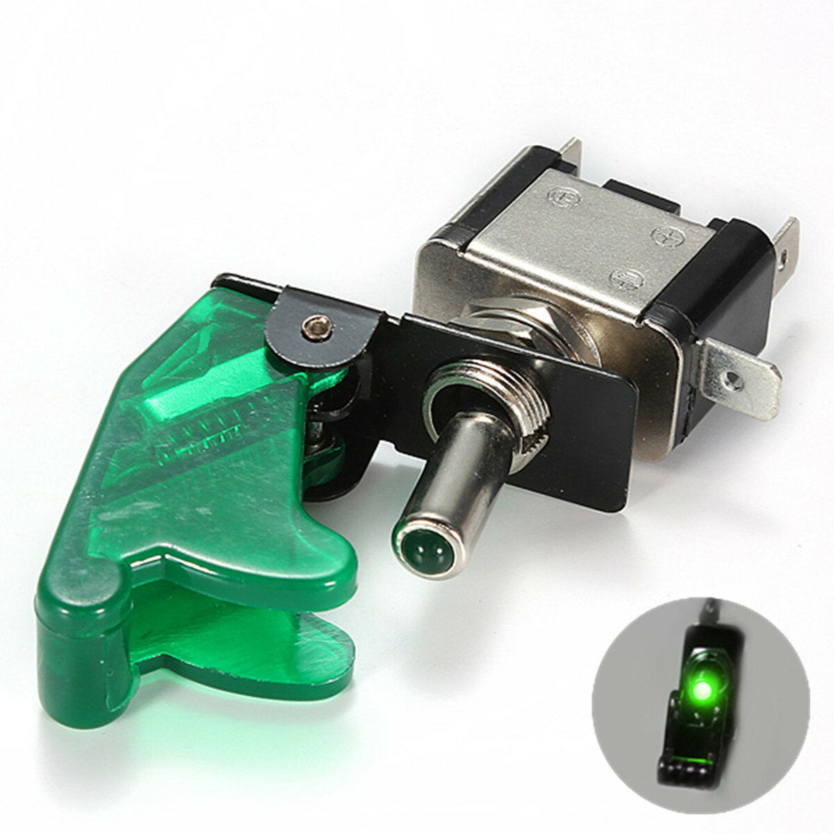 auto spst toggle rocker switch control led-indicatielampje 12v 20a aan / uit-schakelaar met deksel