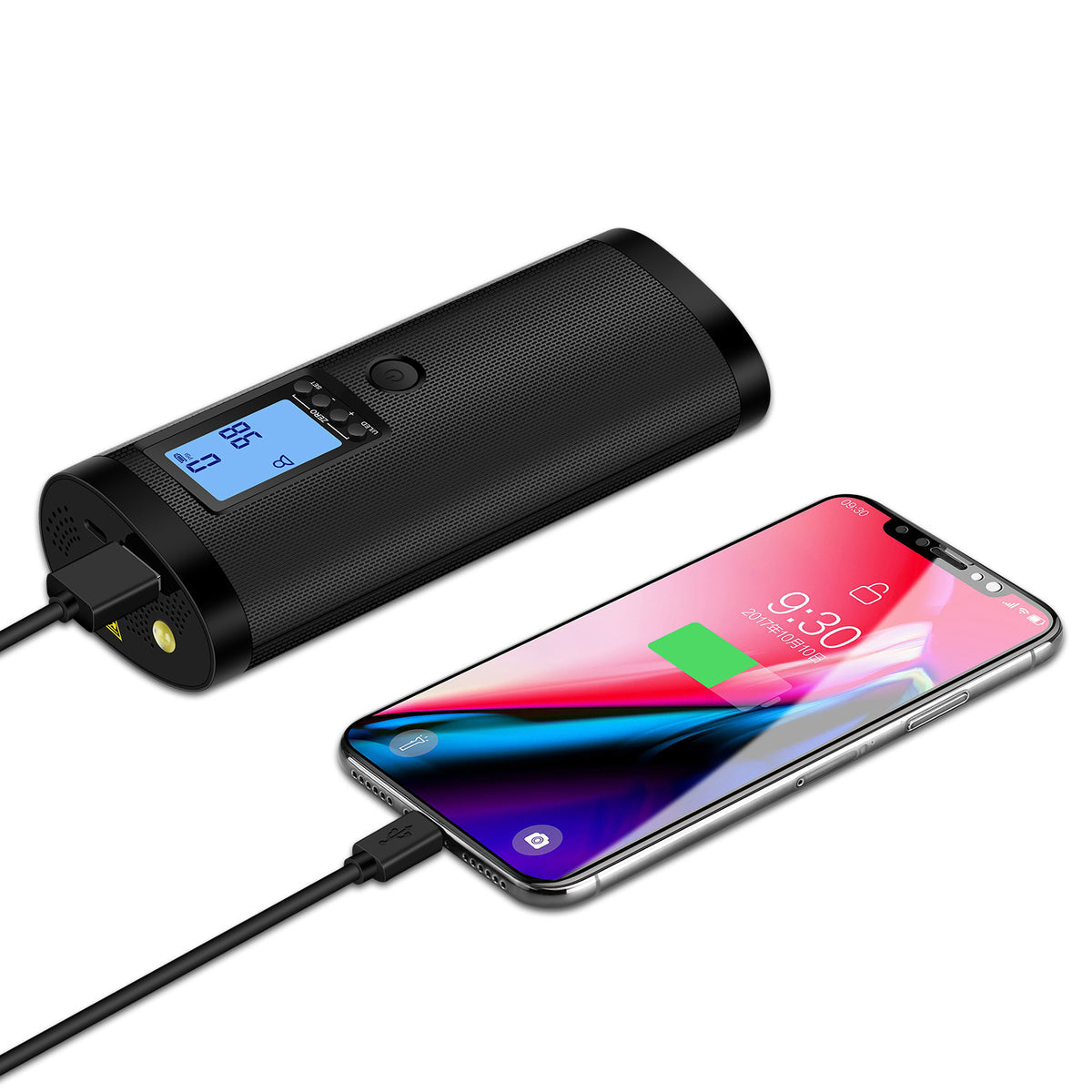 enusic upgrade 3 in 1 draadloze 120 psi draagbare luchtpomp 20l/min draadloze bandencompressor intelligente digitale led-bandenpomp power bank handheld 2000mah