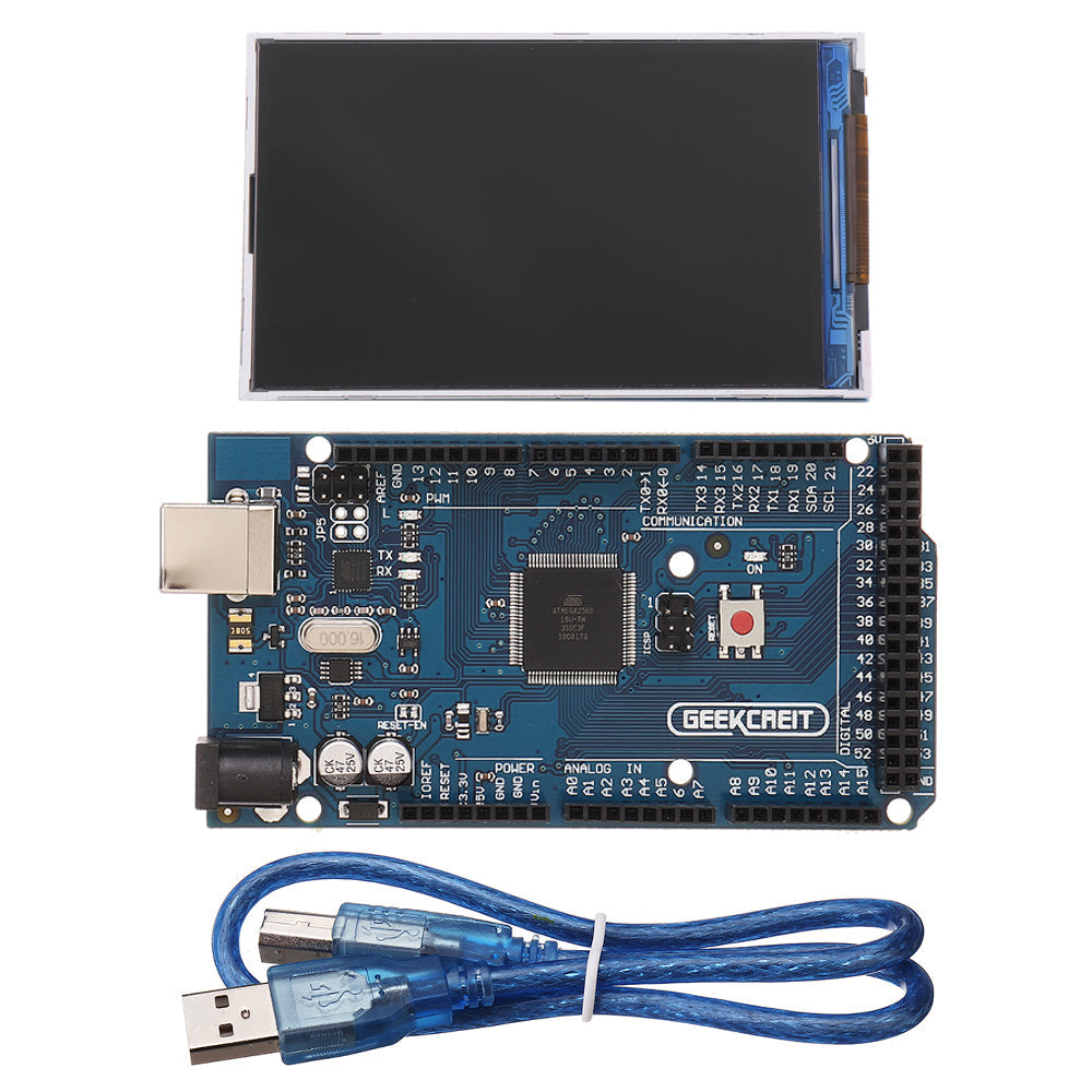 geekcreit mega 2560 r3 atmega2560 mega 2560 development board 3.5 inch tft-kleurendisplay 320x480 scherm