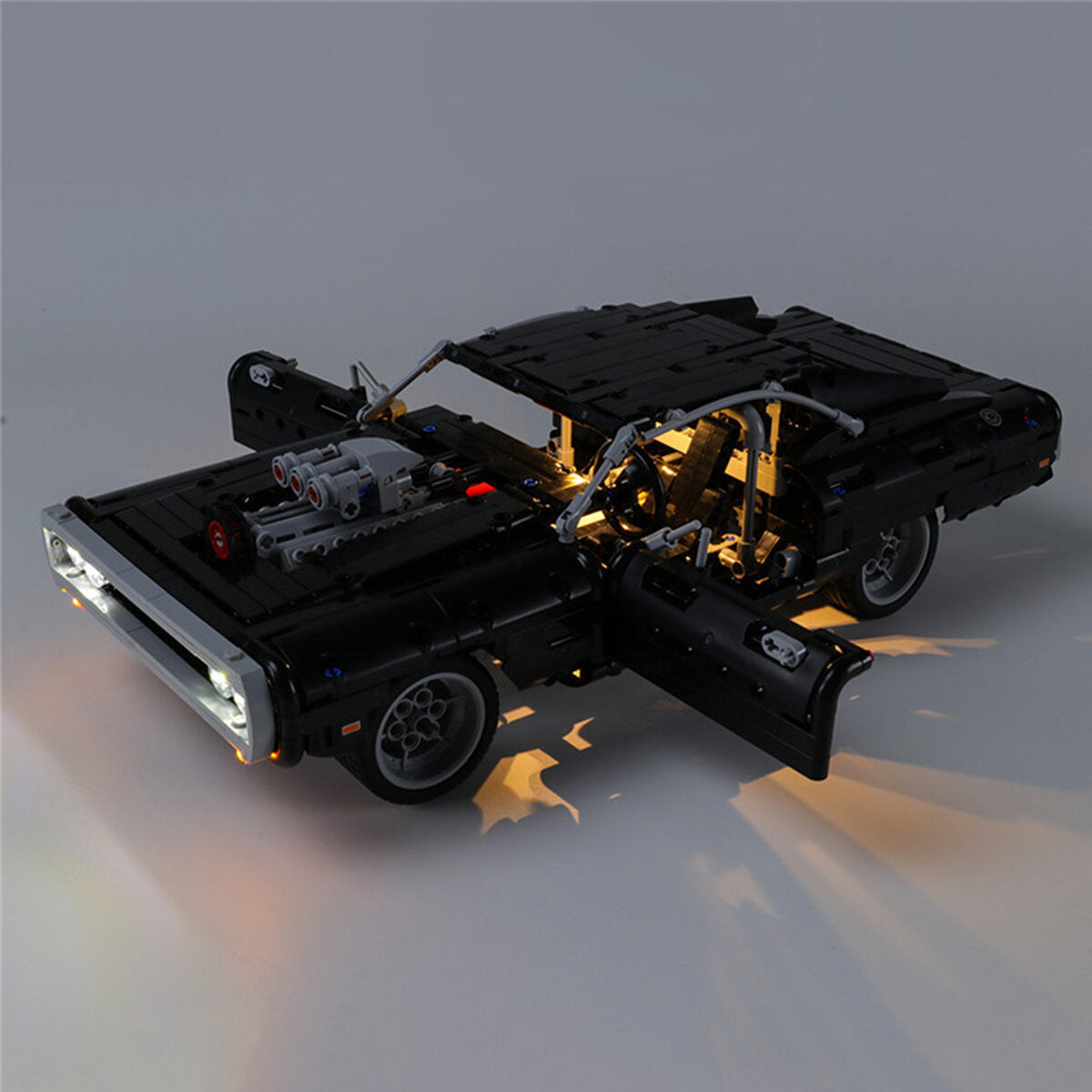 led-verlichtingsset alleen voor lego 42111 voor doms dodge charger autobakspeelgoed