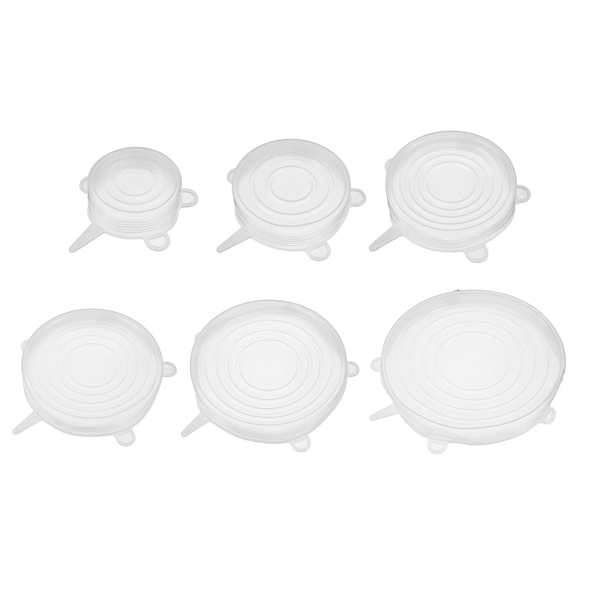 6 stuks /set siliconen stretch zuig pot deksels keuken omslag pan kom stopper cap