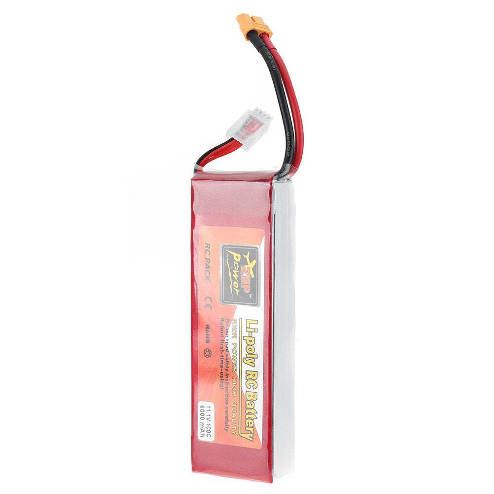 zop power 11.1v 6000mah 100c 3s lipo-batterij xt60-stekker voor rc drone