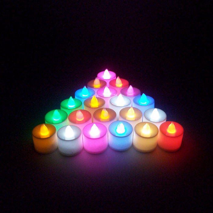 1 stks led licht kaars vlamloos colorful theekaars lamp elektronische kaars party bruiloft decor