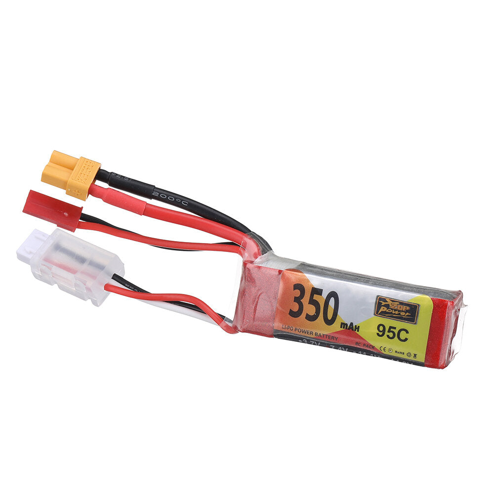 zop power 7.4v 350mah 95c 2s lipo-batterij xt30 jst-stekker voor rc drone