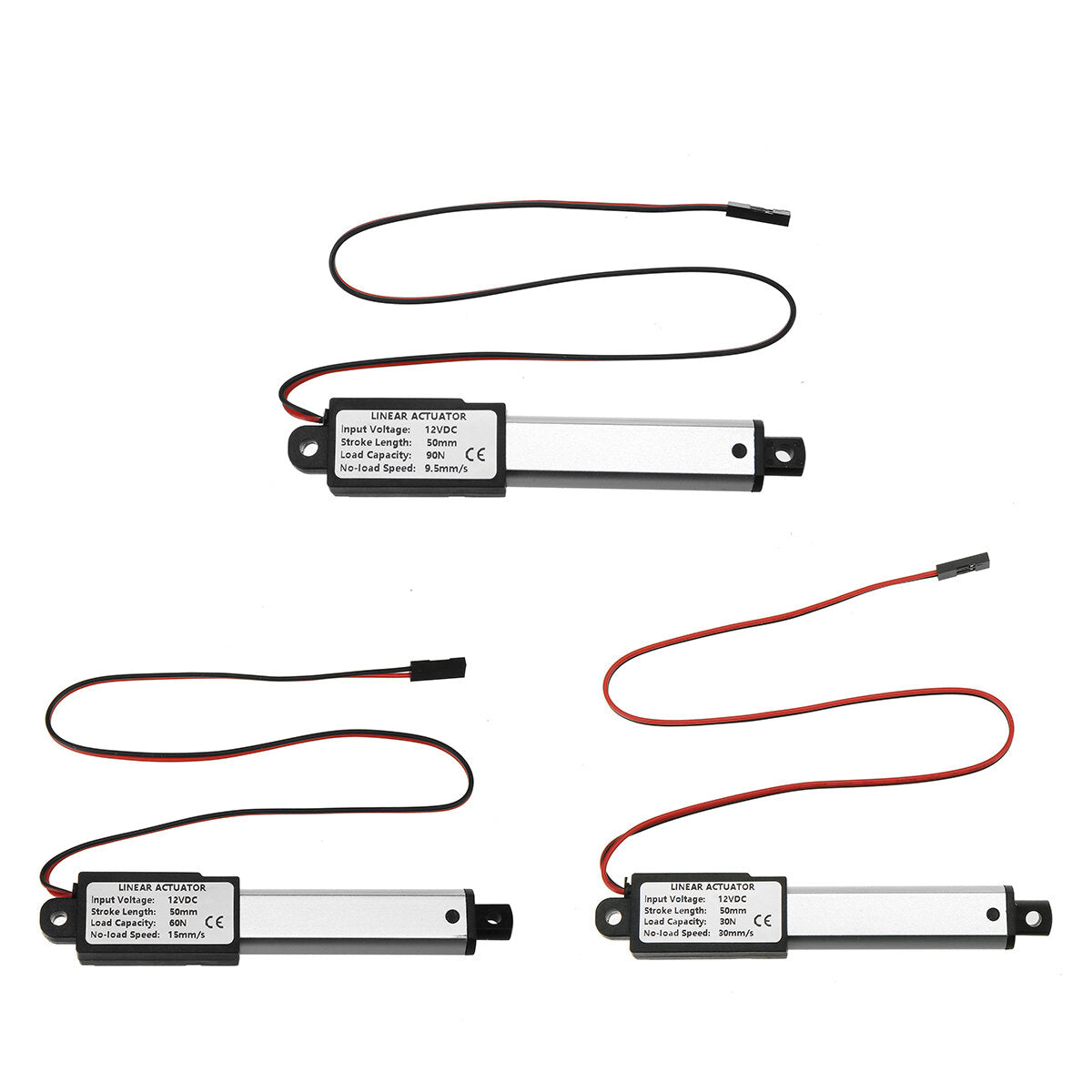 9.5-15-30 mm/s dc 12 v 50mm slag mini elektrische lineaire actuator motor aluminium lineaire actuatoren lineaire motor telescopische staaf lifter