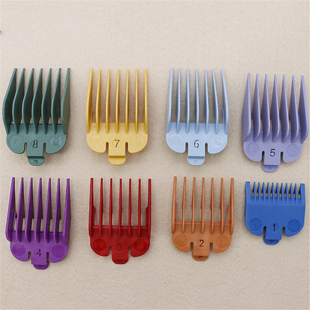 8 stuks colorful limiet kam set attachment tool voor whal elektrische tondeuse cut: