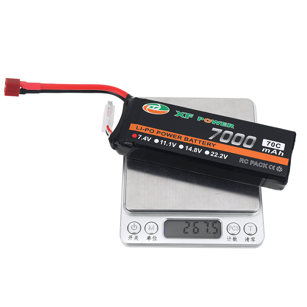 xf power 7.4v 7000mah 70c 2s lipo batterij t deans plug voor rc drone