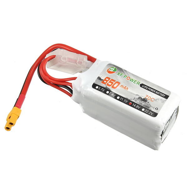 4 stuks xf power 14.8v 850mah 4s 70c lipo batterij xt30 plug