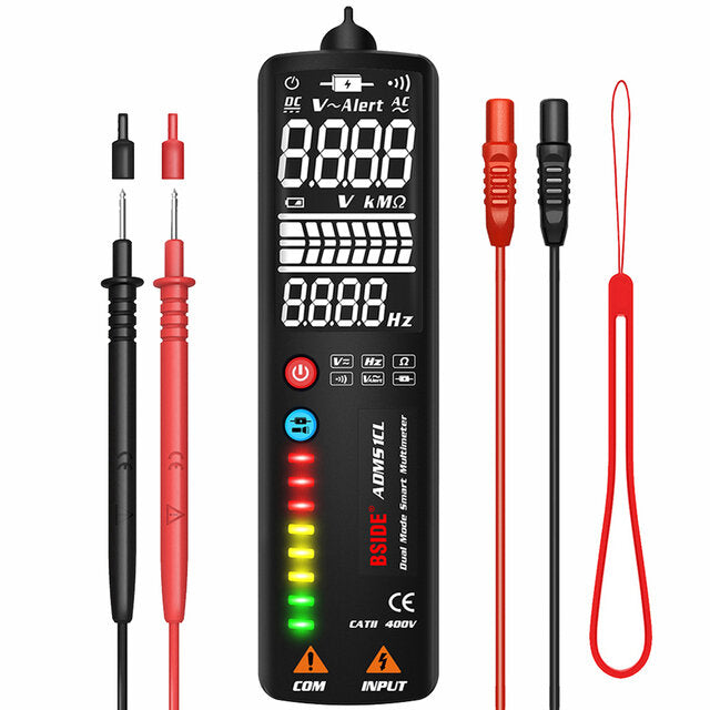 bside adms1cl 2.4 lcd-achtergrondverlichting dual mode smart digitale multimeter 2000 telt auto range spanningsdetector tester