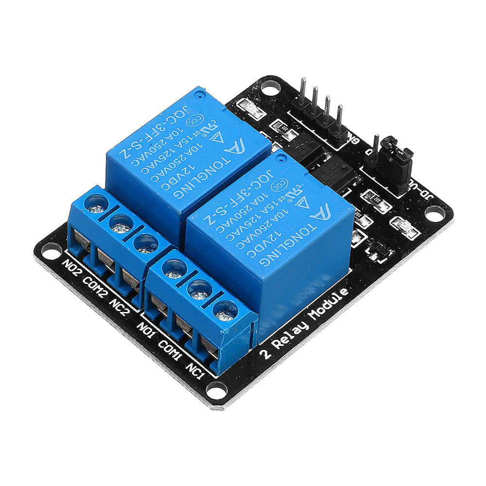 10 stuks 2-kanaals relais module 12v met optisch koppelrelais verlengd board