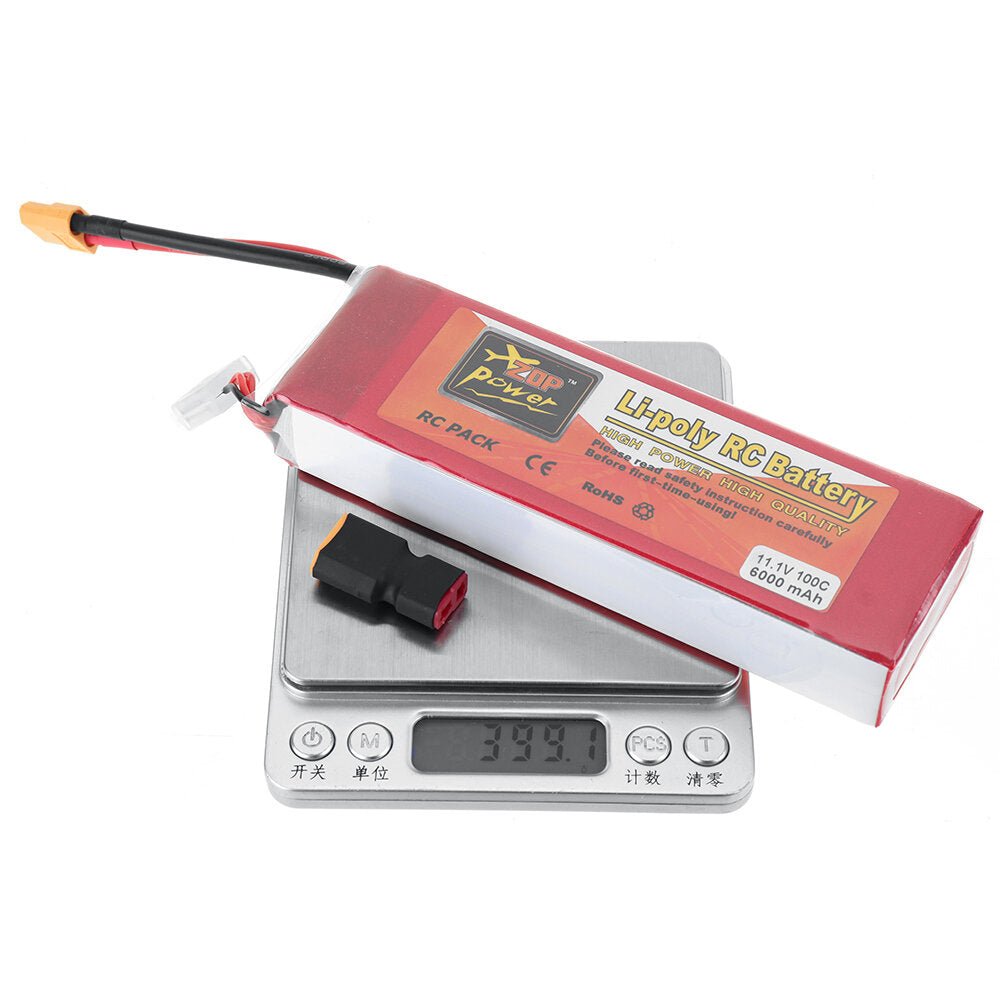 zop power 11.1v 6000mah 100c 3s lipo-batterij xt60-stekker voor rc drone