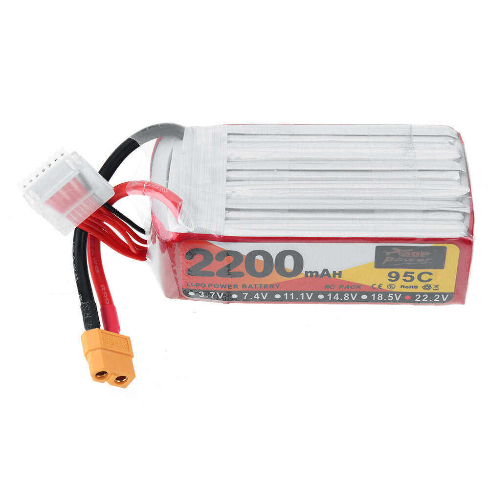 zop power 22.2v 2200mah 95c 6s lipo-batterij xt60-stekker voor rc drone