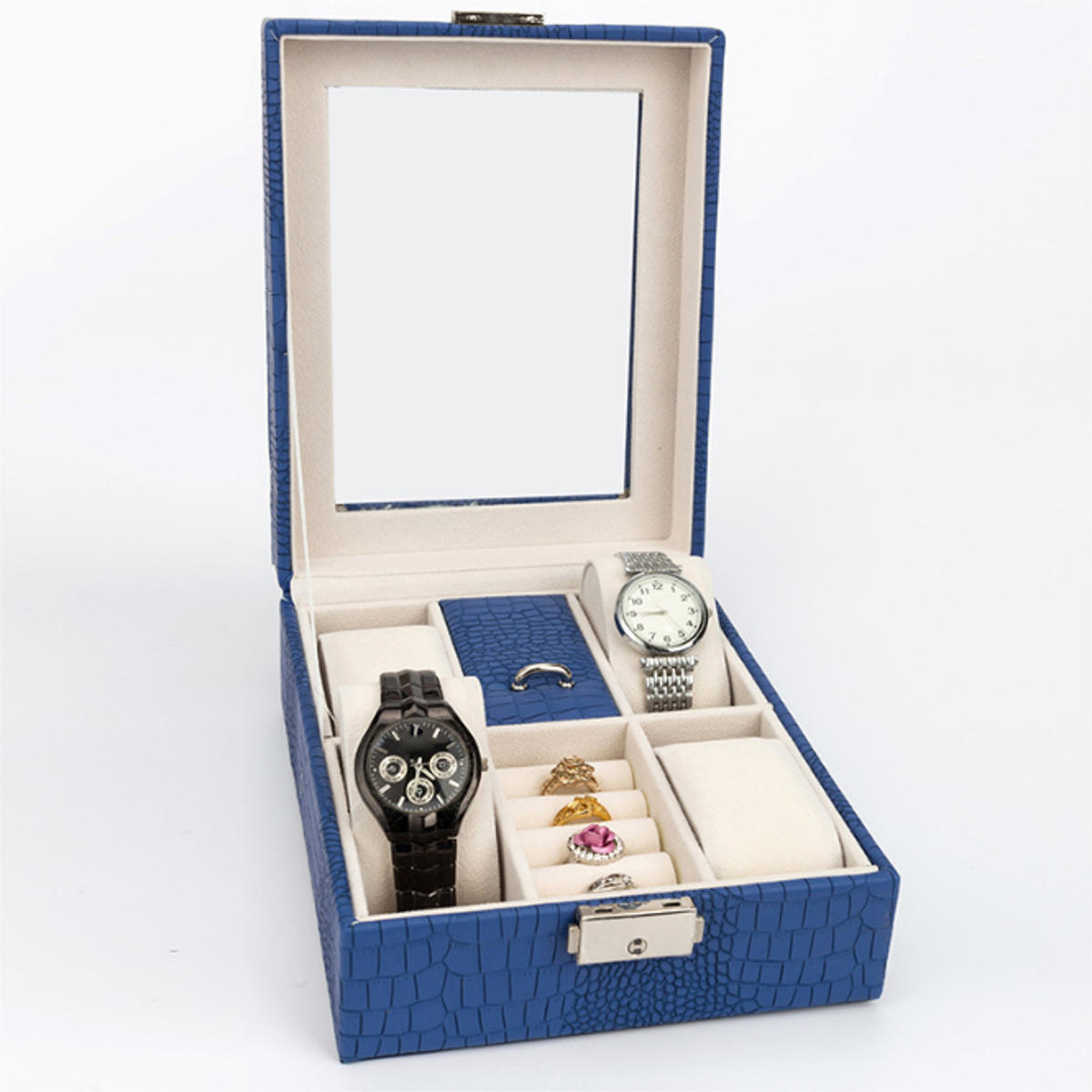 leren display case organizer acryl collectie box voor opslag horloge sieraden