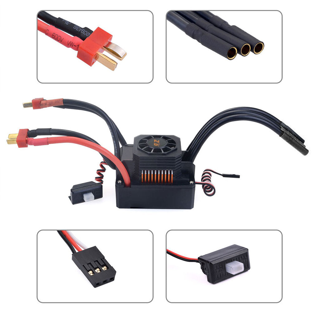 zd racing ex07 1/7 rc drift auto reserve 150a borstelloze esc dual battery plug 8604 voertuigen model onderdelen