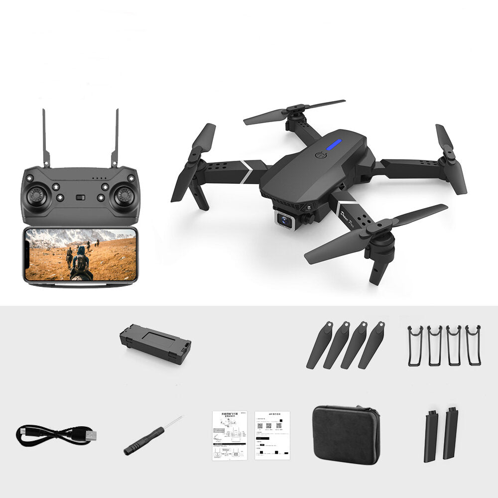 lsrc e88 pro / ls-e525 mini wifi fpv met 4k 720p hd dual camera altitude hold-modus opvouwbare rc drone quadcopter rtf