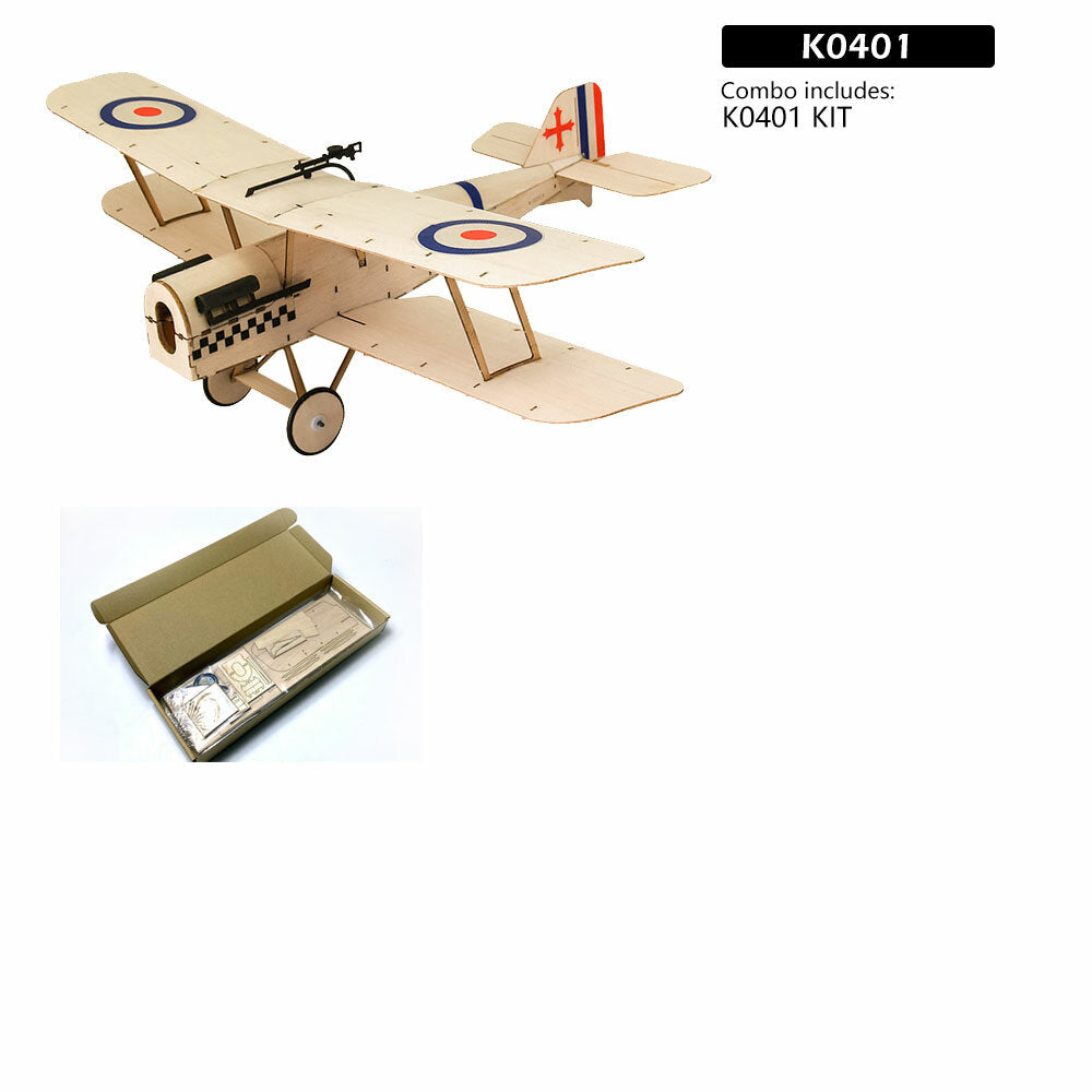 dancing wings hobby k4 se5a 378 mm spanwijdte balsahout ultra-micro rc vliegtuig tweedekker fighter kit / kit + power combo