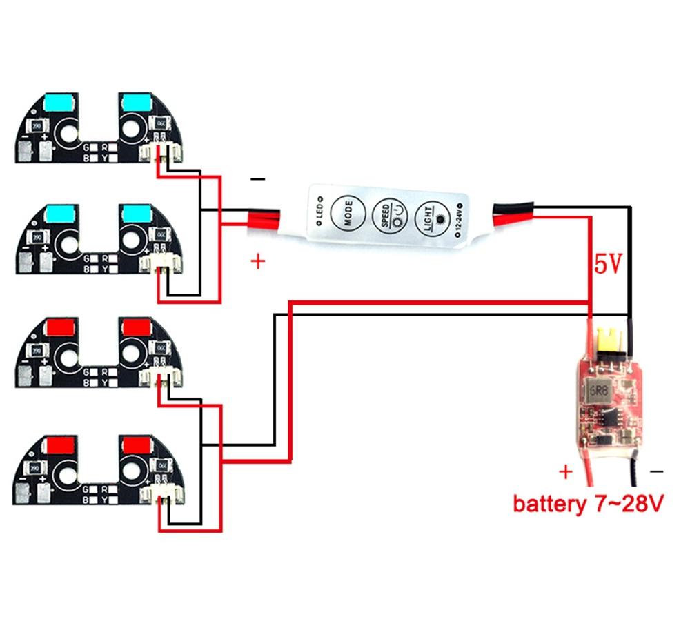 2 stuks flash richting led nachtlichtcontroller indicator voor alle vluchtcontroller f450 f330